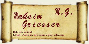 Maksim Griesser vizit kartica